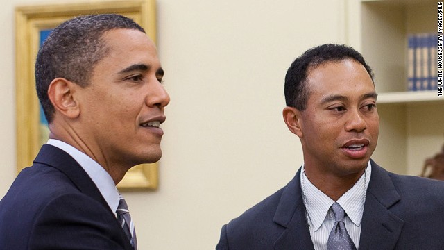 Obama tees off with Tiger Woods