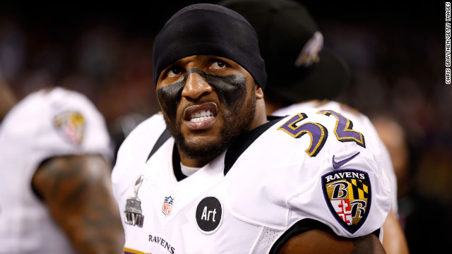 NEW ORLEANS, LA - FEBRUARY 03:  Ray Lewis #52 of the Baltimore Ravens looks on against the San Francisco 49ers during Super Bowl XLVII at the Mercedes-Benz Superdome on February 3, 2013 in New Orleans, Louisiana.  (Photo by Chris Graythen/Getty Images) 