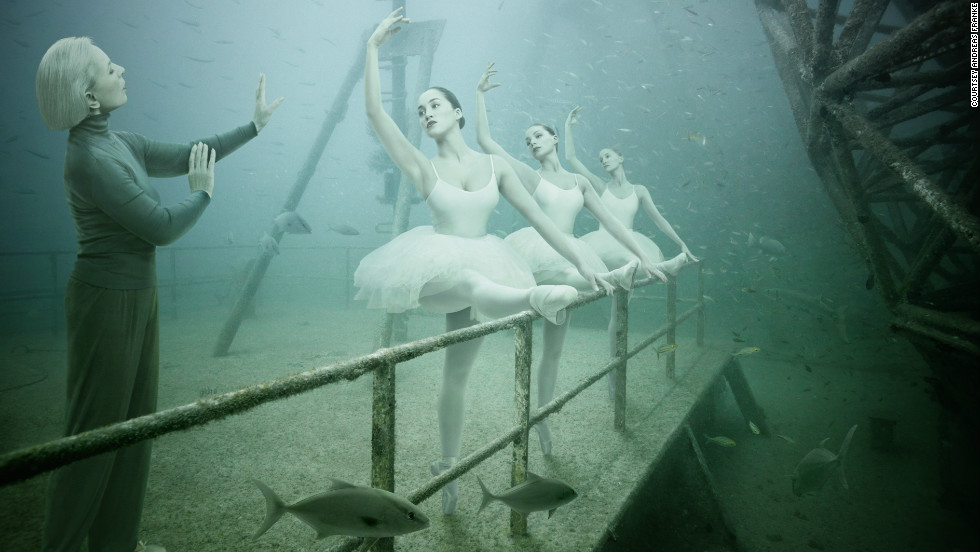 It&#39;s not a ghostly apparition, but one of the photographs by Viennese artist Andreas Franke, which was displayed aboard sunken ship USNS General Hoyt S.Vandenberg and only accessible to competent divers. 