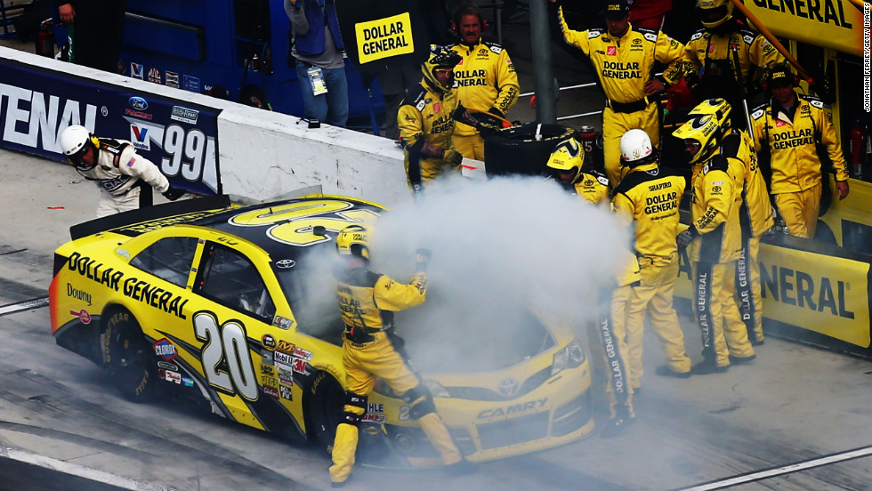 Driver Matt Kenseth pits after a malfunction.