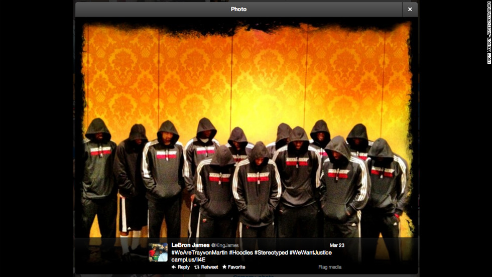 In 2012 members of the Miami Heat -- led by LeBron James, Dwyane Wade and Chris Bosh -- posed in hoodies in solidarity with slain Florida teenager Trayvon Martin. 