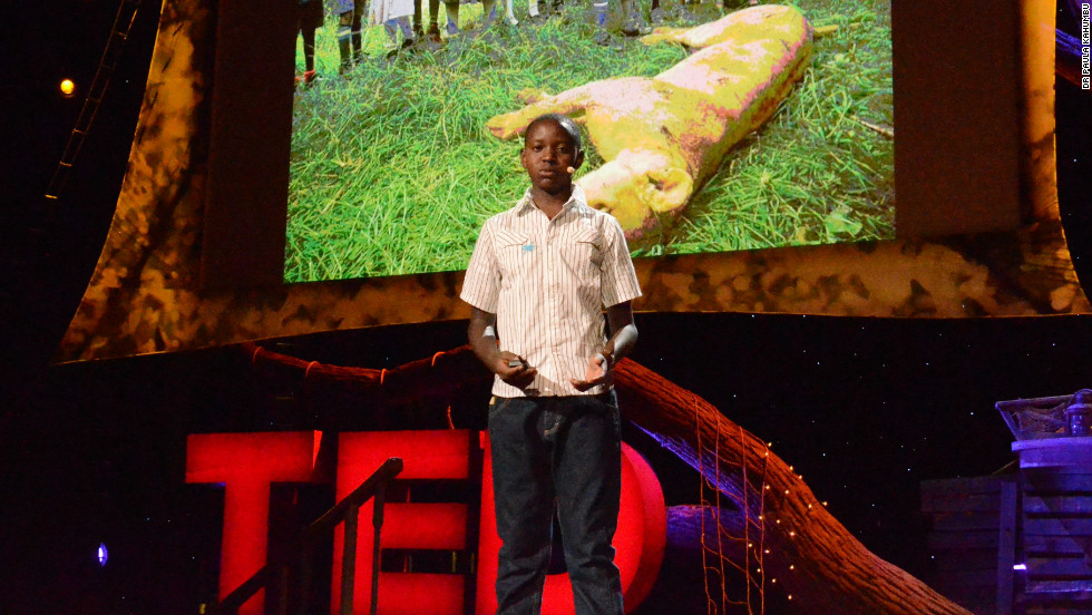 Turere has been invited to speak at the TED 2013 conference in California about his invention. Here, he is practicing his presentation ahead of his speech Tuesday.