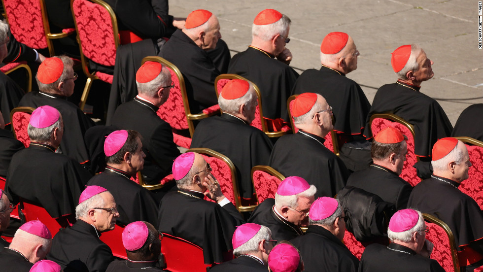 Archbishops and cardinals sit in St. Peter&#39;s Square. The pope used his last general audience to call for a renewal of faith and speak of his own spiritual journey through eight years as leader of the world&#39;s 1.2 billion Catholics.