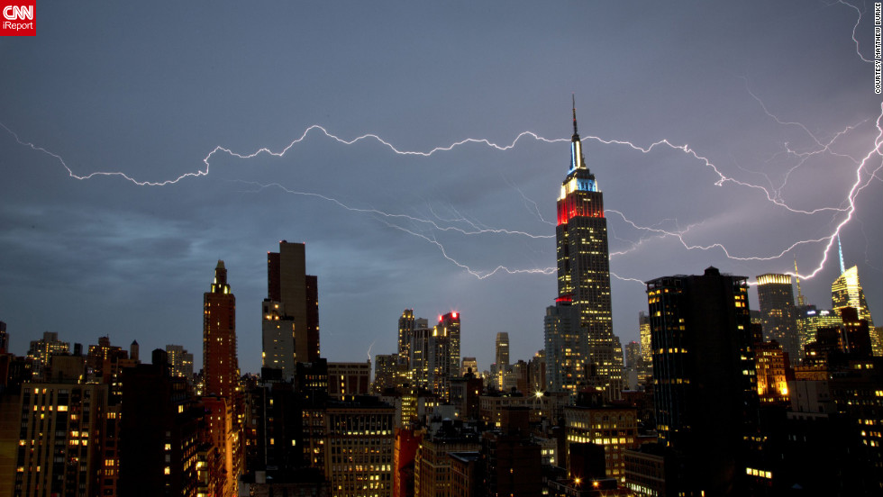 &lt;a href=&quot;http://ireport.cnn.com/docs/DOC-821097&quot;&gt;Matthew Burke&lt;/a&gt; shot this dramatic lightning strike from his Manhattan apartment window in July 2012. &quot;There was very strong rain and wind for about 15 minutes, at which point the rain cleared and the lightning show began,&quot; he said.