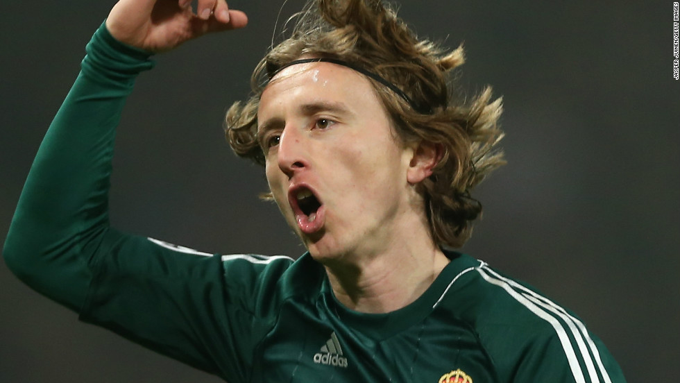Luka Modric celebrates his stunning equalizer for Real Madrid after coming on as a second half substitute.