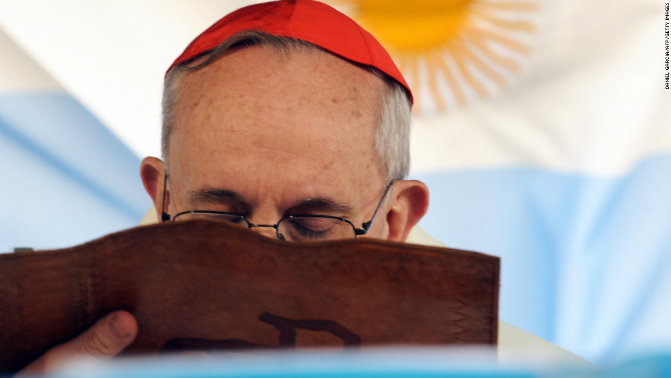 Bergoglio delivers his homily at the church of St. Cajetan in Buenos Aires on August 7, 2009. 