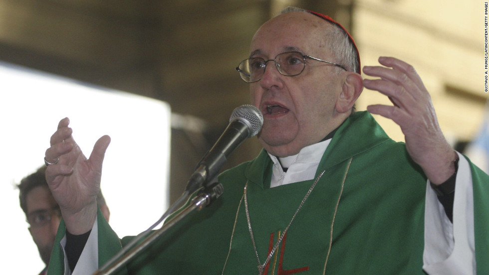 During a Mass against trafficking in July 12, 2010, in Buenos Aires, Bergoglio speaks.