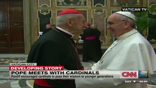Pope to cardinals: Pass wisdom to young