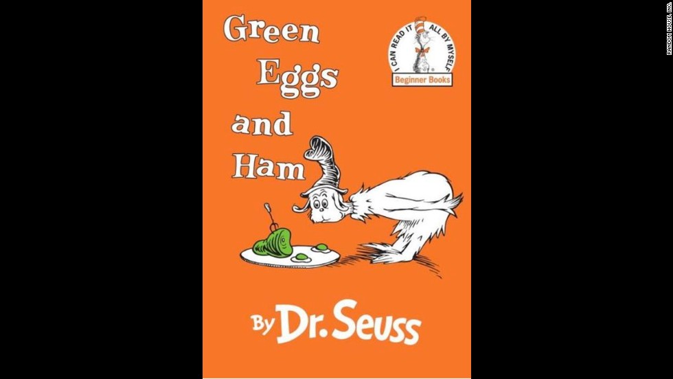 Dr. Suess&#39; floppy-hatted character decides after much fuss that he does indeed like green eggs and ham, in this famous children&#39;s book.