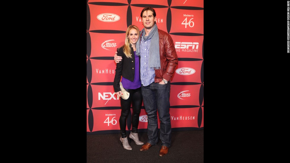 U.S. Soccer defender Heather Mitts married NFL quarterback AJ Feeley in 2010. Pictured, Mitts and Feeley attend ESPN The Magazine&#39;s &quot;NEXT&quot; Event on February 3, 2012, in Indianapolis, Indiana.