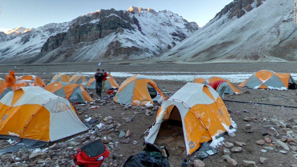 Casa de Piedra is a base camp from which climbers make for the summit of Aconcagua, Argentina.