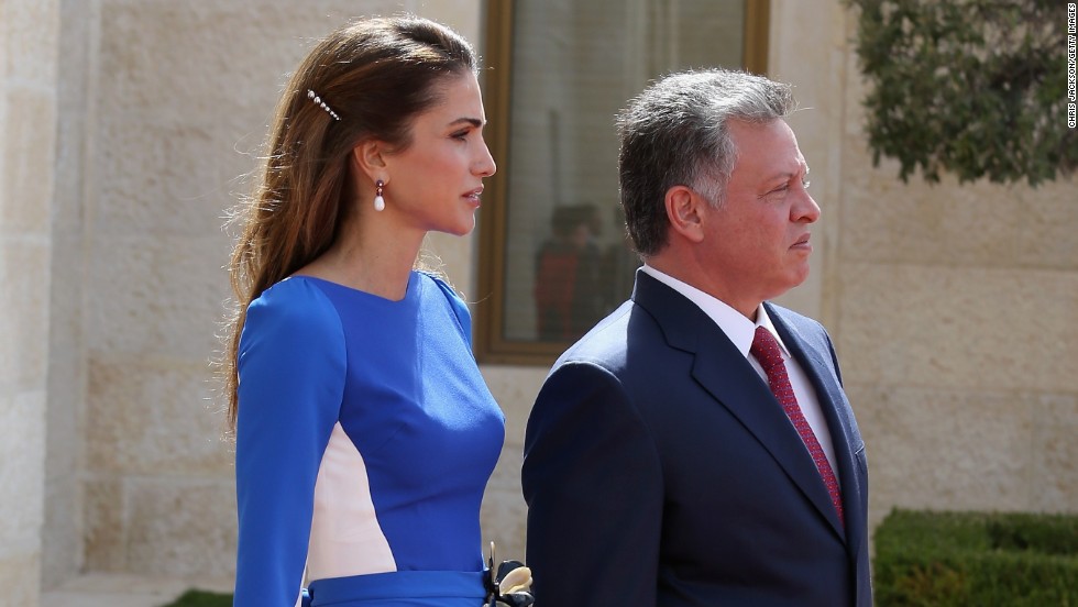 Jordan&#39;s King Abdullah and Queen Rania on March 12, 2013, in Amman.