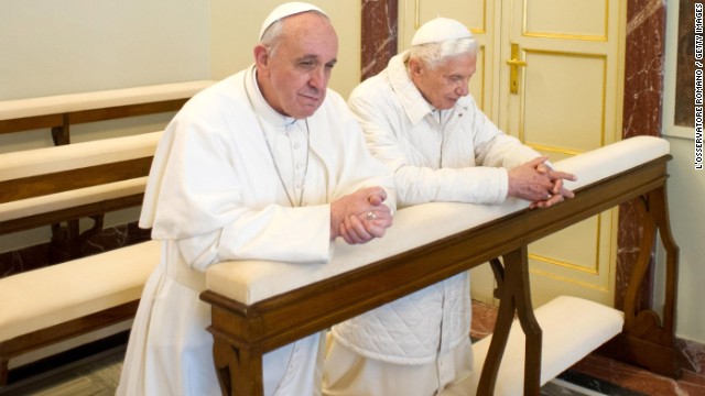 Pope Francis meets with Benedict XVI