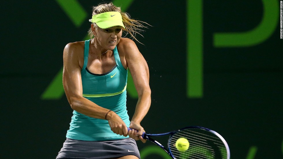 Maria Sharapova will be hoping to progress to the fourth round Sunday when she takes on fellow Russian Russian Elena Vesnina. Sharapova, who won at Indian Wells last weekend, eased past Canada&#39;s Eugenie Bouchard 6-2 6-0 Friday following a power outage.