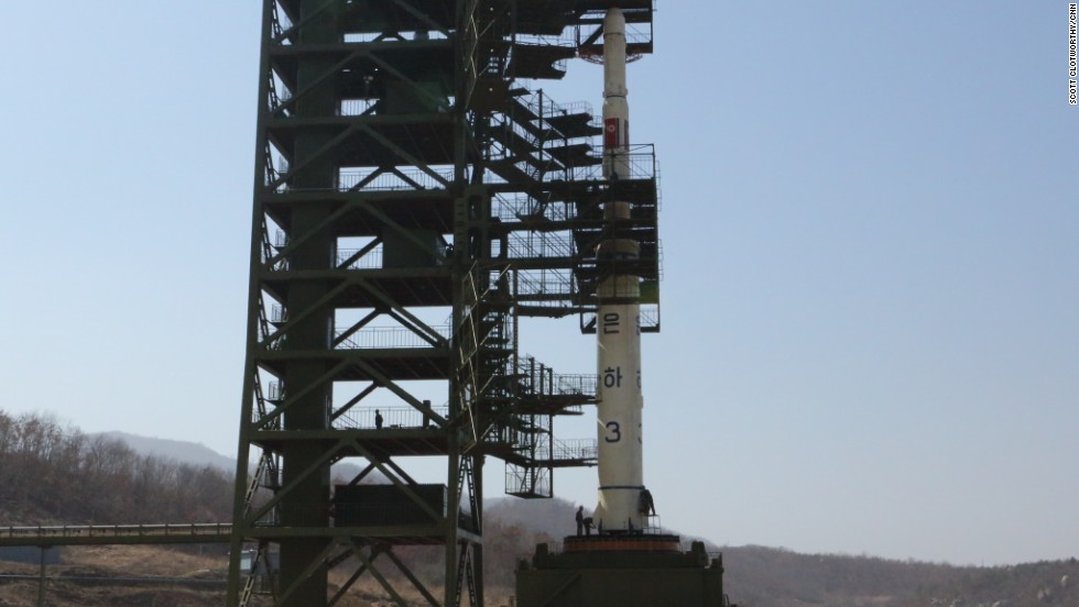 A closer look at the UNHA III rocket on its launch pad in Tang Chung Ri, North Korea.