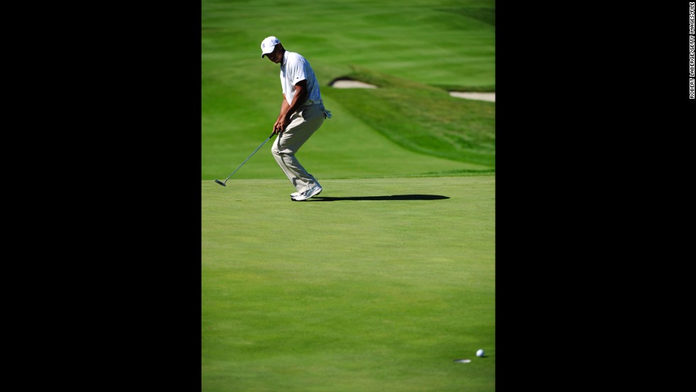 Woods misses a putt at the Frys.com Open in October 2011. That month, he fell out of golf&#39;s top 50 for the first time in almost 15 years. Woods reportedly lost millions in endorsements after sponsors ended their ties with him in the wake of his sex scandal.