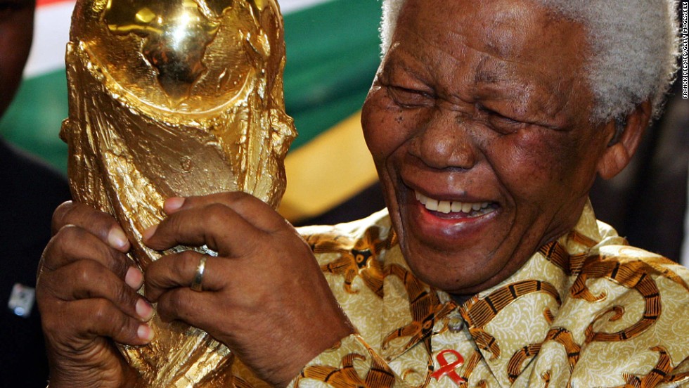 South Africa was awarded the right to stage the 2010 World Cup in 2004. It was a moment of great joy for former South African president Mandela.