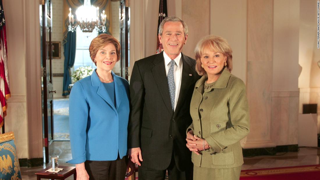 In 2005, Walters met with President George W. Bush and first lady Laura Bush. It was their first joint interview after the November 2004 election.  