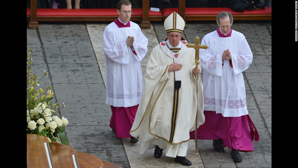 Francis arrives at St. Peter&#39;s Square on Sunday.