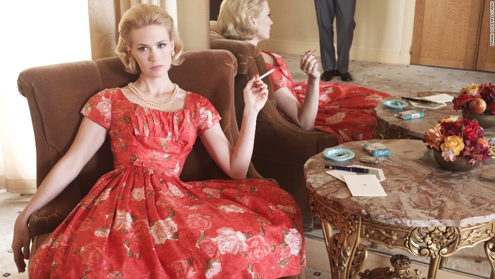 Betty lounges in season 4 of &quot;Mad Men,&quot; set in 1964-65. 