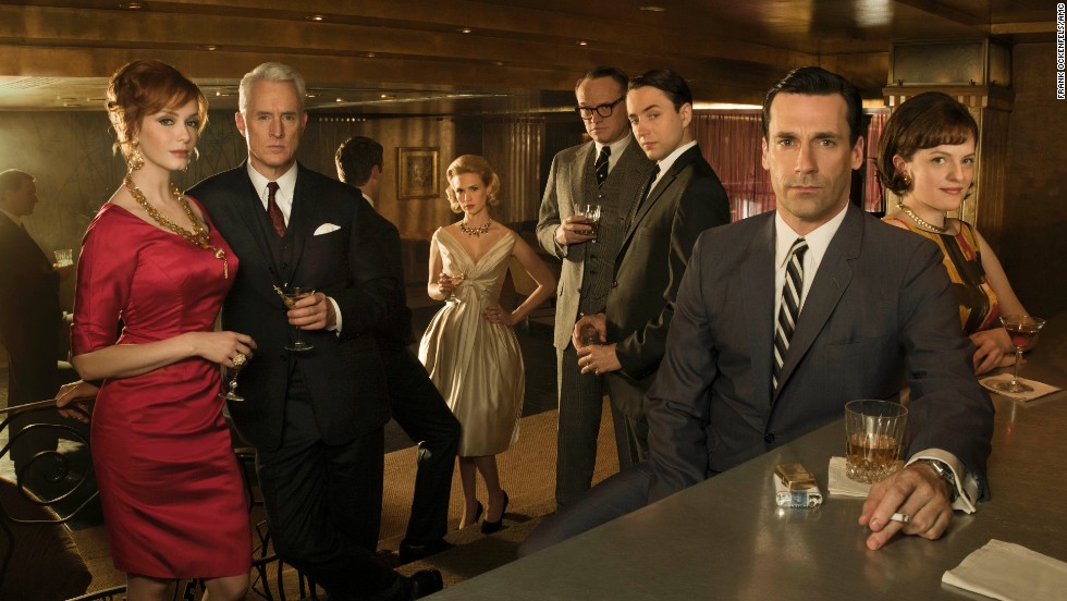 From left, Joan; Roger; Betty; Lane Pryce (Jared Harris), who joins the firm from the UK; Pete, Don and Peggy strike a pose during season 4. Peggy has become a noted copywriter by this point in the series.