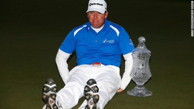 Points celebrated his Houston Open with his best &quot;Dufnering&quot; expression.