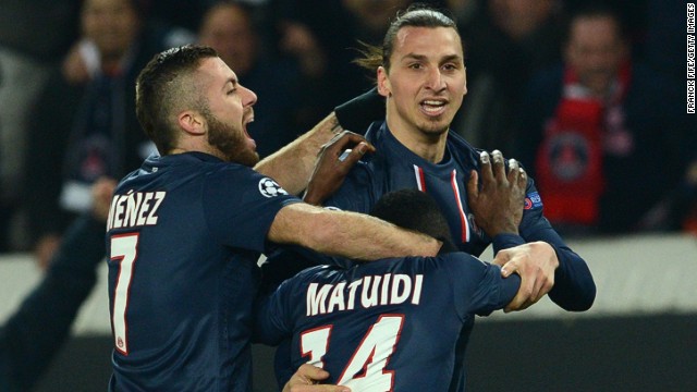 French club Paris Saint-Germain may have to pay hefty taxes on the salaries of star players such as Zlatan Ibrahimovic (center).