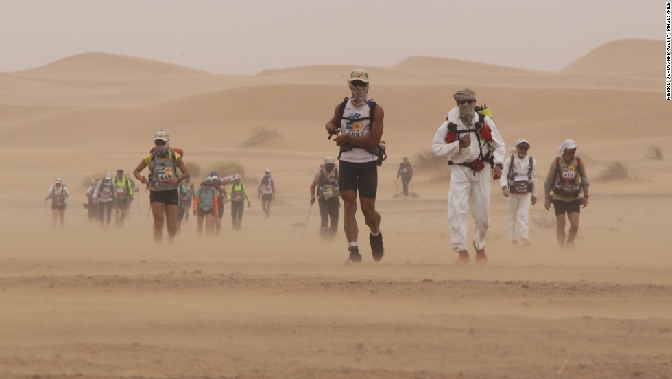 Whipping sandstorms are also frequent, making conditions even harder for participants. There have been three deaths in the 28 years the race has been taking place.