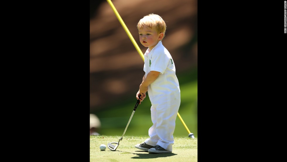 Chase, son of John Merrick of the United States, gets ready to putt.