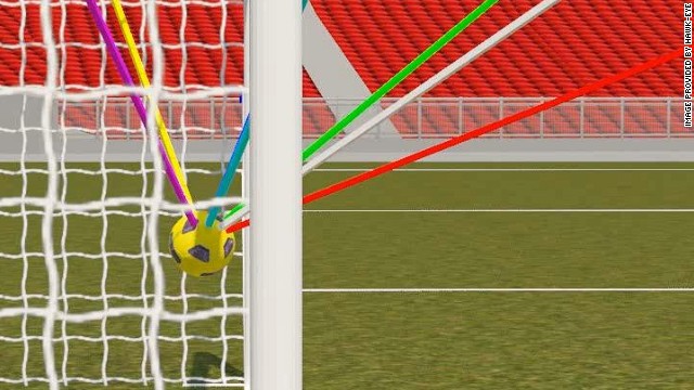 The Hawk-Eye system uses seven different cameras to track the ball and determine whether it has crossed the line