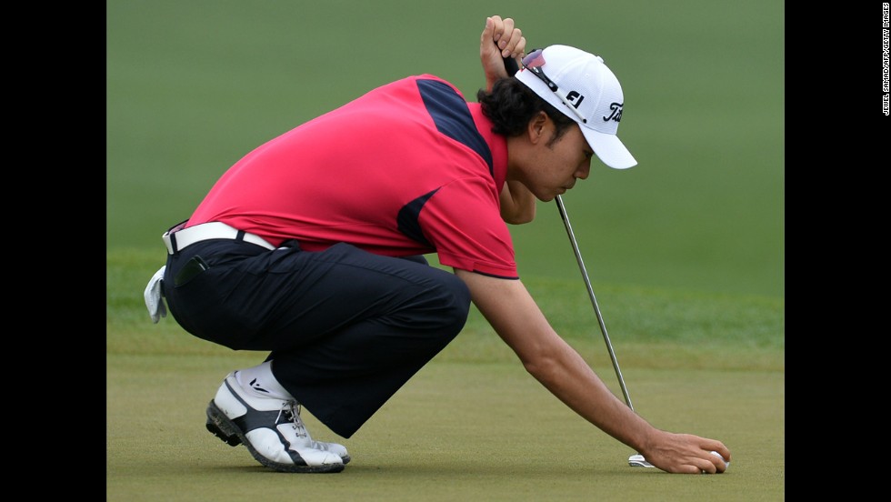 Kevin Na of the U.S. plays during the first round.