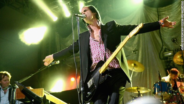 Nick Cave performing at Coachella.