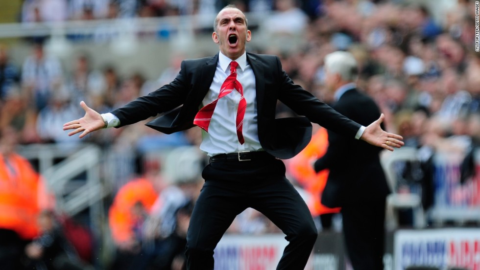 Sunderland manager Paolo Di Canio celebrates his side&#39;s first goal during the 3-0 victory at arch rival Newcastle. Sunderland had not won at St James&#39; Park for 13 years but goals from Stephane Sessegnon, Adam Johnson and David Vaughan gave it all three points.