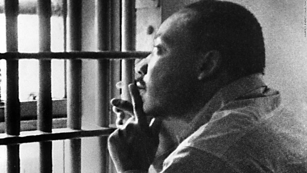 Rev. Martin Luther King Jr. in a Birmingham jail cell. 