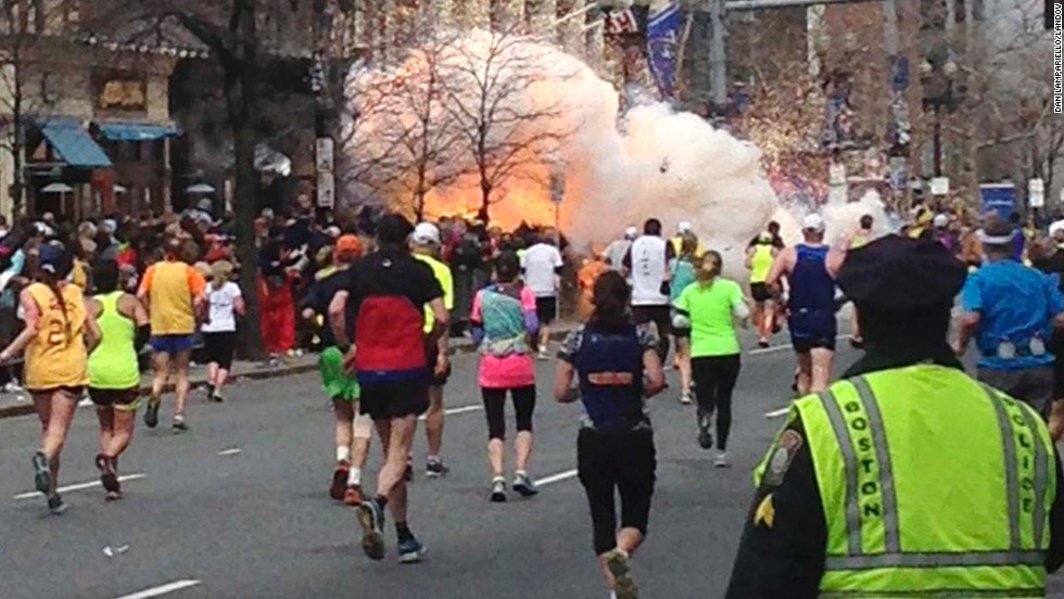 The explosions occurred around 2:45 p.m., about an hour after the first of the race&#39;s nearly 27,000 runners had crossed the finish line.