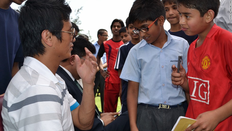 The academy was set up by Bhutia, one of India&#39;s greatest sporting stars. Pictured here with children at the academy in May 2012, Bhutia had a short spell playing for the English club Bury FC in 1999 and made more than 100 appearances for the national team.