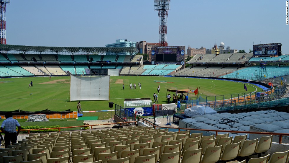The Eden Gardens stadium in Kolkata hosts many of India&#39;s international cricket matches. Cricket&#39;s popularity is often claimed to overshadow Indian football. 