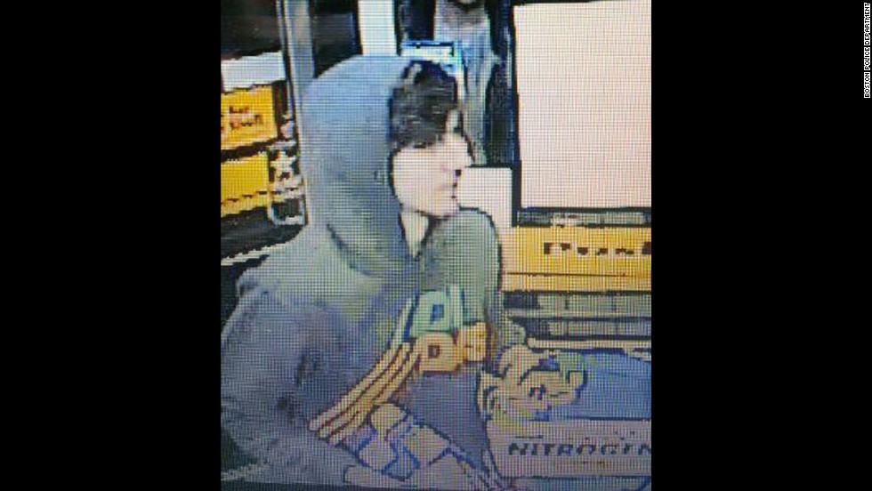 Tsarnaev was seen on this convenience store surveillance video that was released by the Boston Police Department.