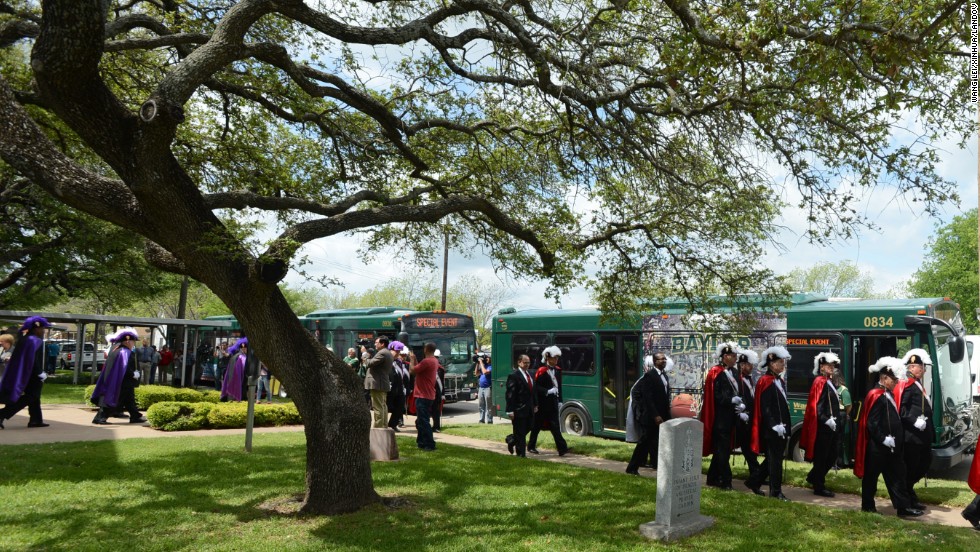 Local residents attend a ceremony in West, Texas, on April 21.