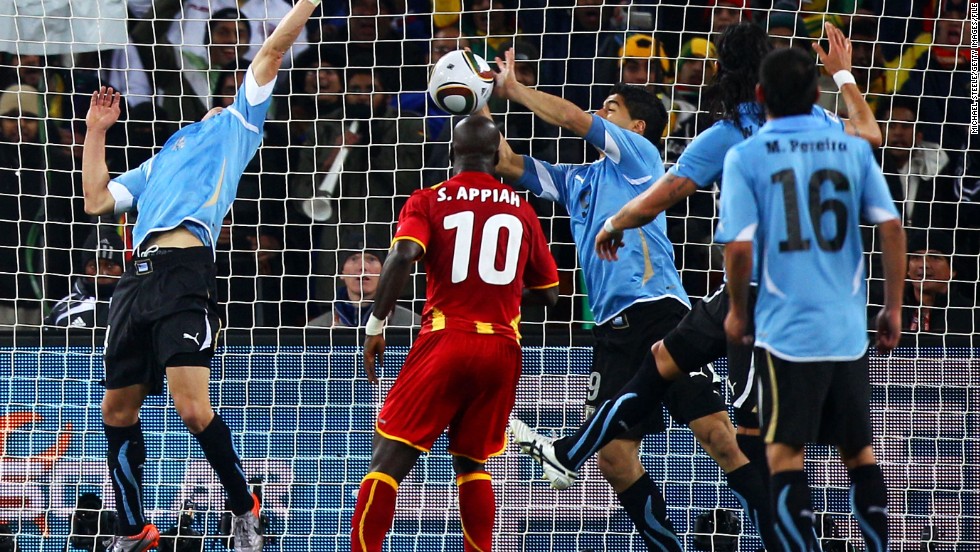 Suarez&#39;s reputation as a pantomime villain dates back to the 2010 World Cup in South Africa. The striker used his hand to block a goal-bound shot in the last minute of extra-time in a quarterfinal tie between Uruguay and Ghana. Suarez was given a red card and Ghana were awarded a penalty. But Asamoah Gyan missed the spot kick and Uruguay won the resulting penalty shootout to reach the semifinals, breaking African hearts in the process. Suarez also has previous when it comes to biting opponents, after he bit PSV&#39;s Otman Bakkal while playing for Ajax in November 2010. He was given a seven-match ban.