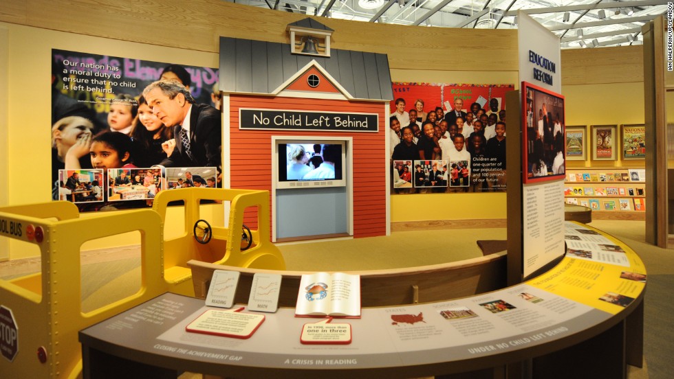 The center features an exhibit on educational policy.