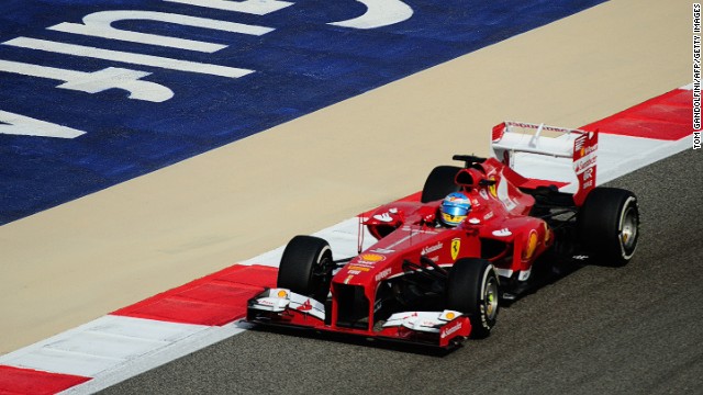 Fernando Alonso had to drive with a broken rear wing during the Bahrain Grand Prix.