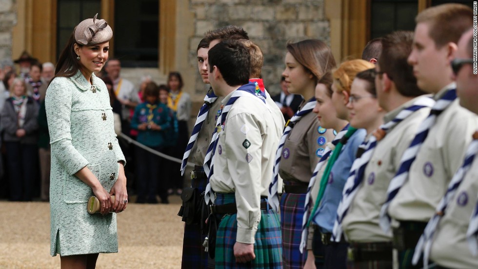 Catherine attends the National Review of Queen&#39;s Scouts at Windsor Castle on April 21.