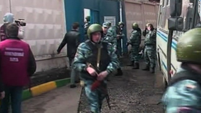 Members of Russia&#39;s Federal Security Service, or FSB, carried out the raid along with police.