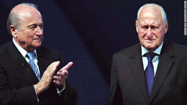 Sepp Blatter succeeded Joao Havelange (right) as president of football&#39;s governing body FIFA in 1998.