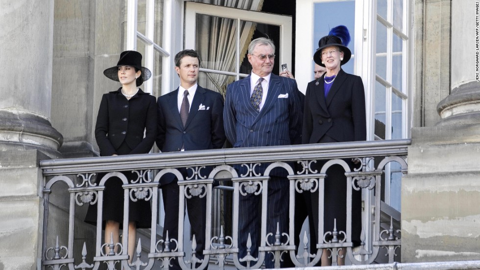 Left to right: Denmark&#39;s Crown Princess Mary and Crown Prince Frederik are next in line behind Prince Consort Henrik and Queen Margrethe.