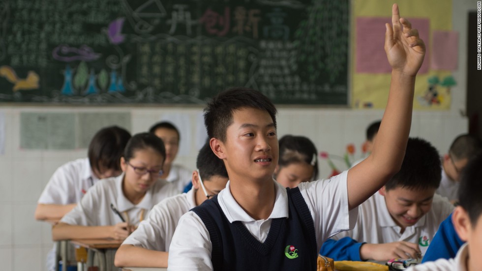 The schoolboy juggles his studies at Dongguan Middle School in Guangdong Province with his golfing career.