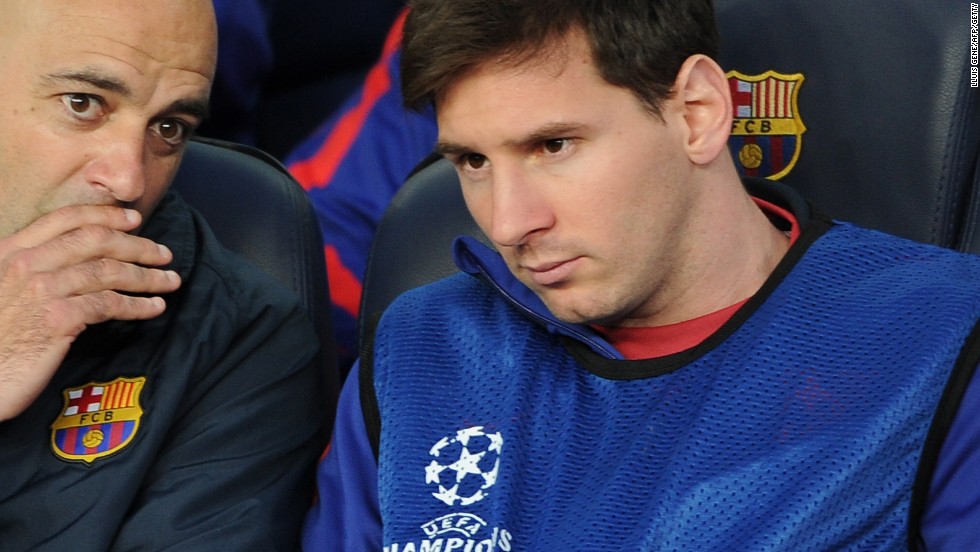 Lionel Messi sat on the bench throughout his side&#39;s crushing second leg defeat to Bayern Munich. He has been nursing a hamstring injury the last few weeks.