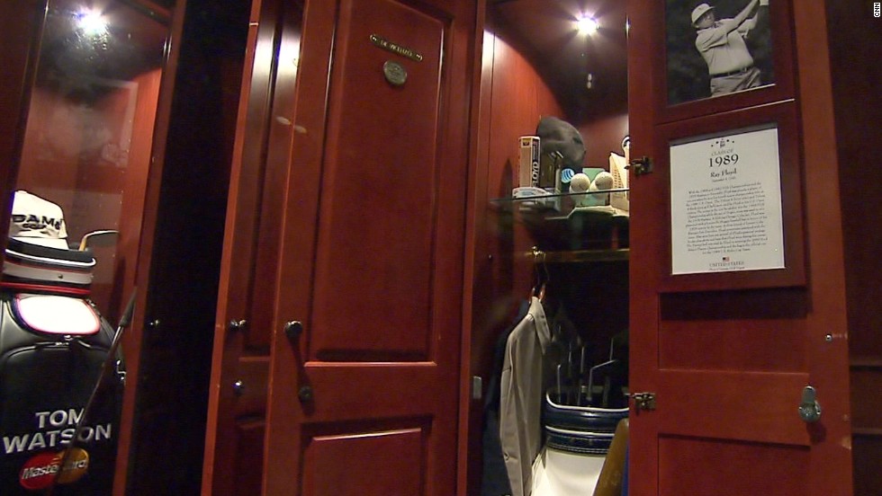 Floyd&#39;s locker in the Hall of Fame is situated next to fellow Ryder Cup star and golf legend Tom Watson. 