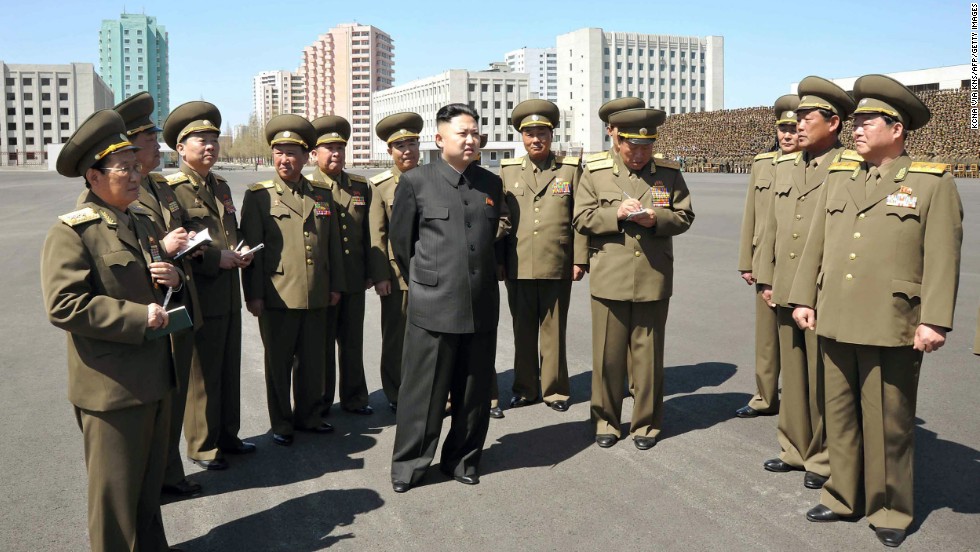 Kim visits the Ministry of People&#39;s Security in 2013 as part of the country&#39;s May Day celebrations.